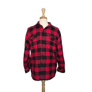 Dakota Heavy Flannel Buffalo Plaid Shirt Jacket Red Black Lumberjack Workwear L